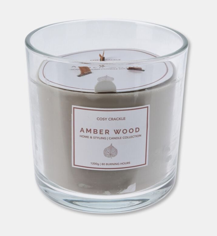 Home Deco and More Wooden Wick Scented Candle, Packshot View