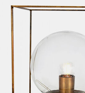 Home Deco and More Iron Gold Cube Globe Table Lamp, Packshot View