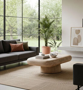 Home Deco and More Pebble Acacia Wood Coffee Table, Packshot View