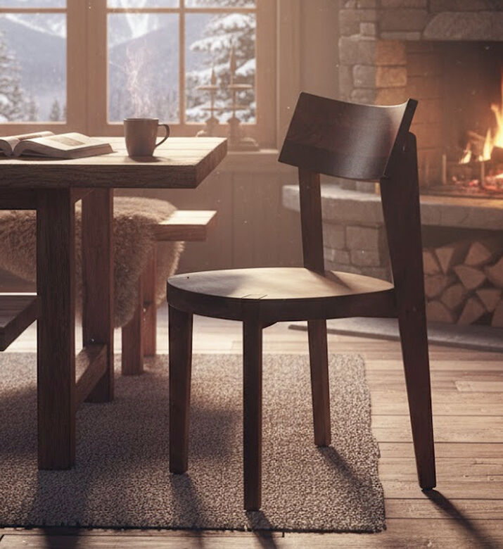 Home Deco and More Marcus Acacia Wood Dining Chair, Packshot View