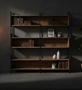 Home Deco and More Judy Iron Pine Bookcase, Packshot View