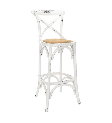 Birch Wood Cross-back Bar Stool