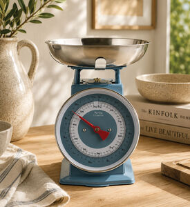 Excellent Houseware Traditional Mechanical Kitchen Scale, Blue, 5-kg, Packshot View