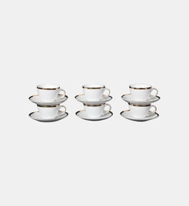 Home Deco and More Gold-rimmed Coffee Cups 6-piece Set, Packshot View