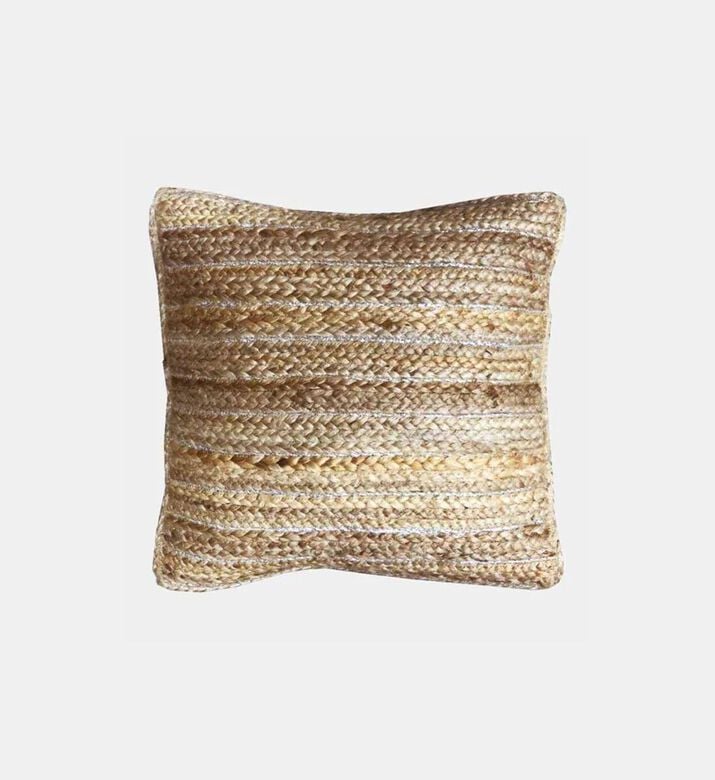 Deko and Co Lurex Square Jute Cushion, Silver, 45x45-cm, Packshot View Deko and Co Lurex Square Jute Cushion, Silver, 45x45-cm, Packshot View