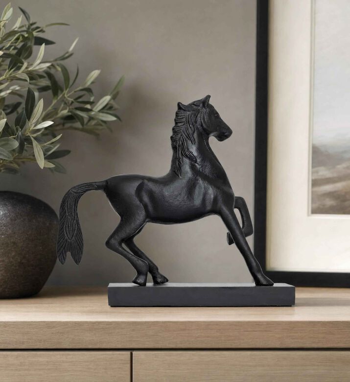 Home Deco and More Prancing Horse Mdf Base Figurine, Model View