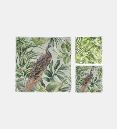 Peacock 16-piece Napkins Set