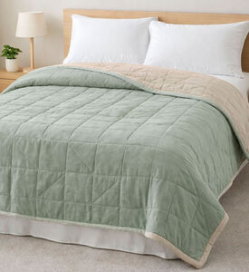 Home Deco and More Ory Velvet Bed Cover, Light-green, 180x220-cm, Packshot View