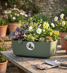 Home Deco and More Footed Flower Pot, Blue, Packshot View