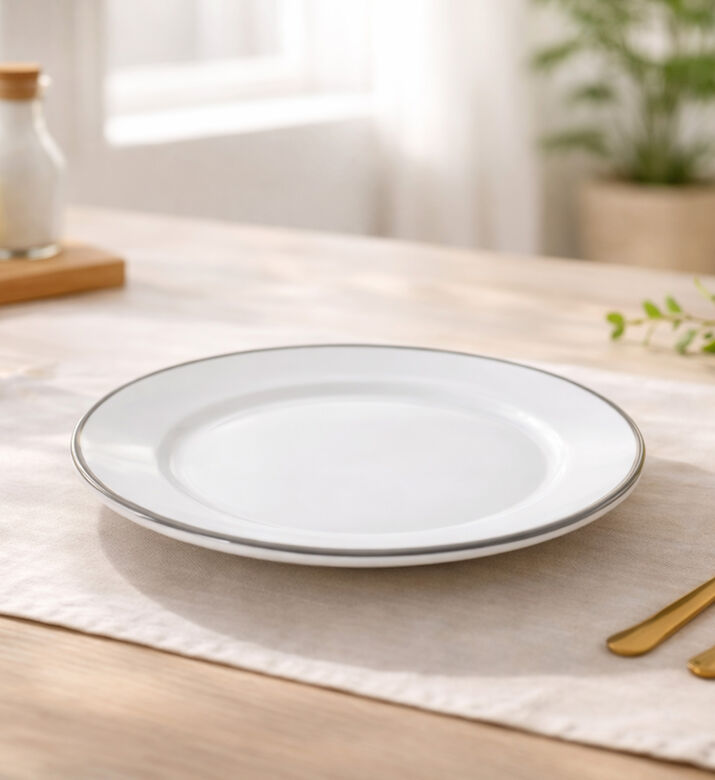 Absolu Maison Porcelain Silver-lining Soup Plate, Packshot View