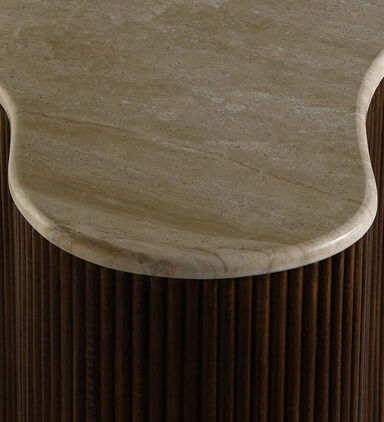 Mari Travertine Top Coffee Table
