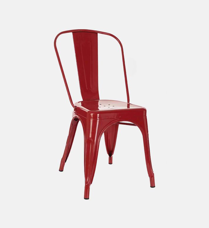 Home Deco and More Steel Powder Coating Dining Chair, Red, 53x45x85-cm, Packshot View