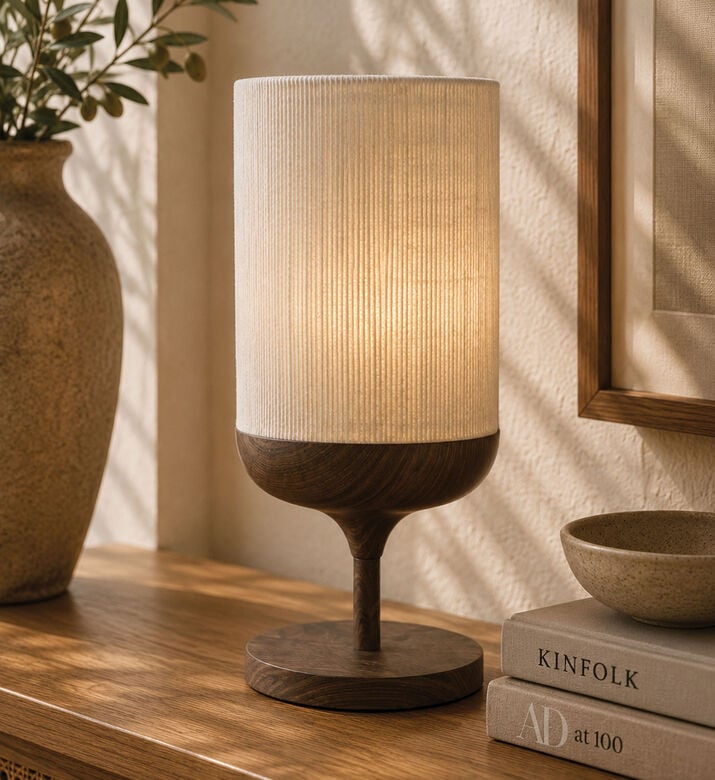 Light and Living Dania Wood Table Lamp, Packshot View