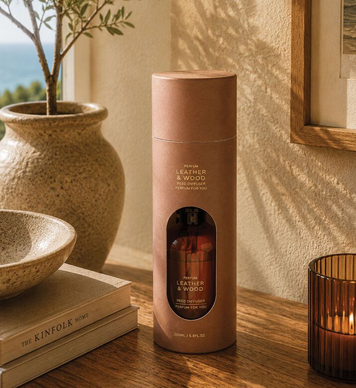 Home Deco and More Glass Big Natural Reeds Diffuser, Packshot View