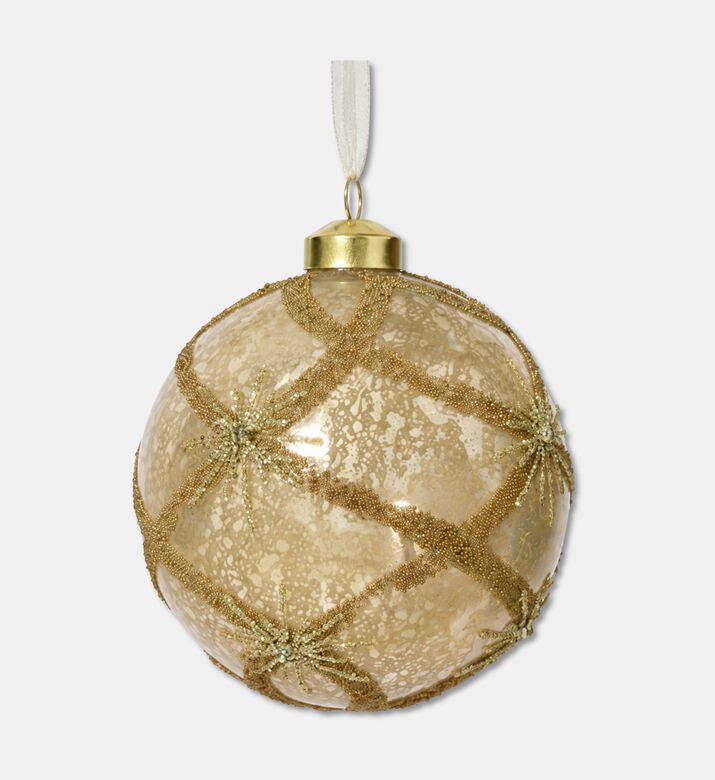 Kaemingk Bauble Glass Diamond Gold, Packshot View
