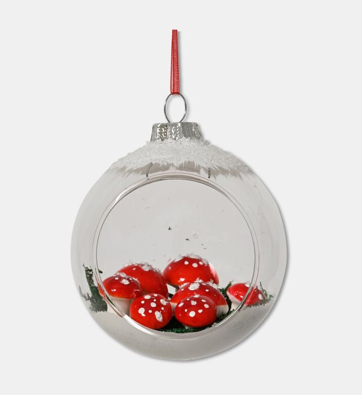 Kaemingk Baubles Glass Mushroom Snow, Packshot View
