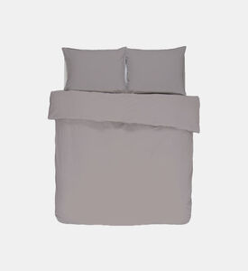Home Deco and More Lauren Plain Cotton Satin Bed Set, Grey, 260x240-cm, Packshot View