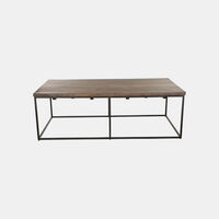 Square Iron Legs Wooden Coffee Table