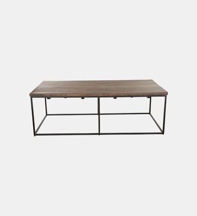 Square Iron Legs Wooden Coffee Table