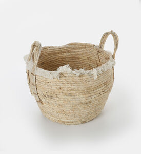 Home and Styling Fringed 3-piece Baskets, Beige, 33-cm, Packshot View
