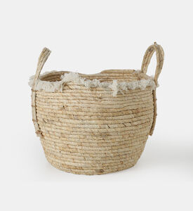 Home and Styling Fringed 3-piece Baskets, Beige, 33-cm, Packshot View