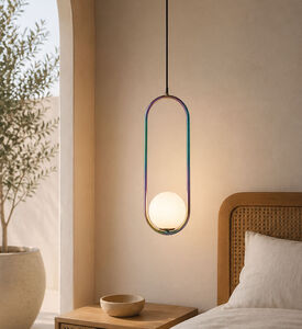 Home Deco and More On Ovale Iron Globe Pendant Lamp, Packshot View
