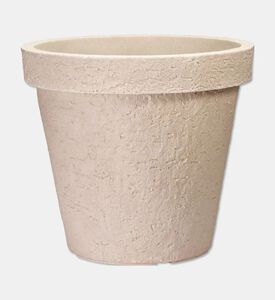 Home Deco and More Round Stone-look Flower Pot, Packshot View