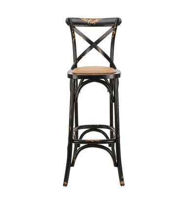 Birch Wood Cross-back Bar Stool