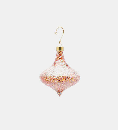 Glass Fuso Glittered Hanging Ball