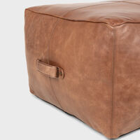 Savio Leather Rectangular Pouf