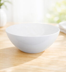 Home Deco and More Snow Porcelain Salad Bowl, Packshot View
