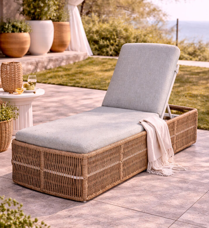 Home Deco and More Olivia Aluminum Wicker Sunbed, Packshot View