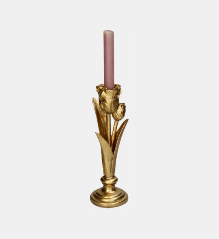 Tulip Polyresin Candle Stick - 11 X 9 X 27.5 Cm