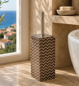Home Deco and More Wave Fabric Square Toilet Brush, Packshot View