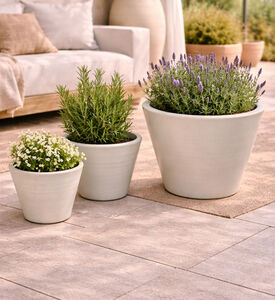 Home Deco and More Glazed Planter 3-piece Set, Packshot View