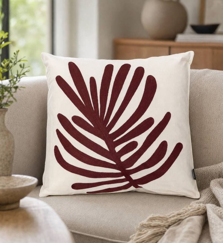 Home Deco and More Trova Chain Stitch-embroidery Cushion, Model View