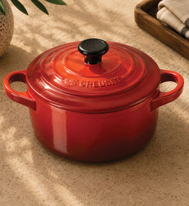 Le Creuset Mini Round Cocotte Pot, Red, 10-cm, Packshot View