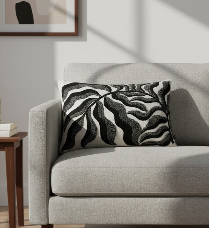 Home Deco and More Nava Cotton Rectangular Filled And Vaccumed Cushion, Packshot View