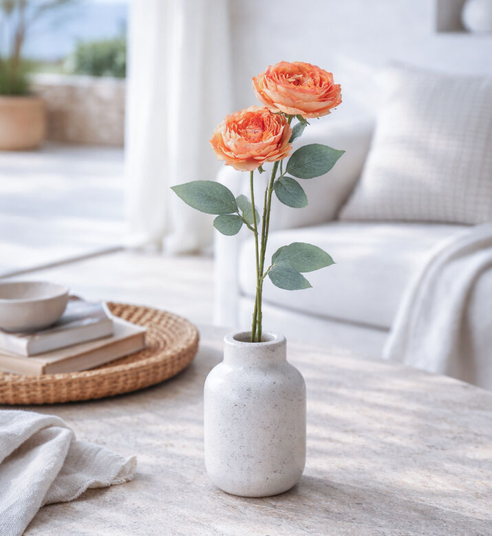 Home Deco and More Peony Artificial Flower, Orange, Packshot View