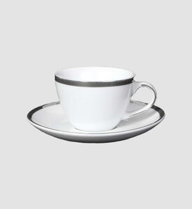 Silver-rimmed Coffee Cup 6-piece Set