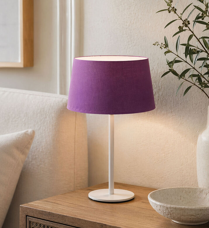 Home Deco and More Cotton Fabric Lampshade Shade, Fuchsia, 60x28-cm, Packshot View