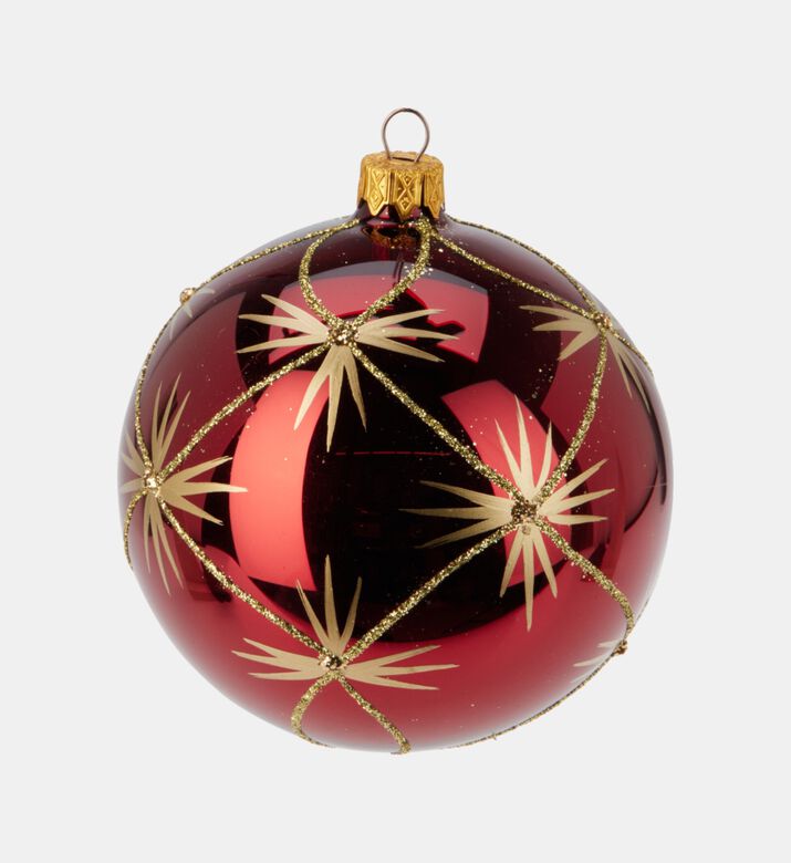 Home Deco and More Xmas Ball Glas Shiny, Red, Packshot View