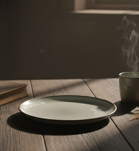 Home Deco and More Ceramic Rimmed Round Plate, Packshot View