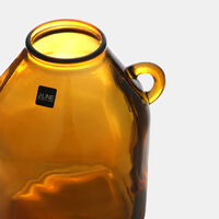 Glass Cylinder Handled Vase