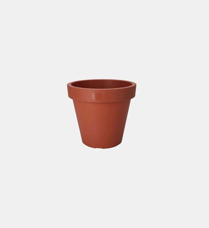 Home Deco and More Round Tiki Flower Pot, Terracotta, 20x18-cm, Packshot View