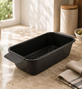 Salt and Pepper Sunday Bake Chef Loaf Pan With Insert 24x14x7.5 Cm, Black, 24x14x7.5-cm, Packshot View