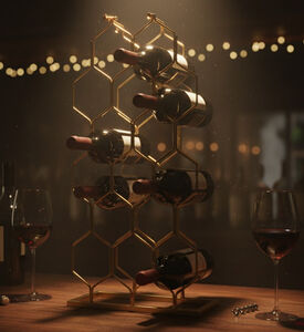 Home Deco and More Metal 8-bottles Wine Rack, Packshot View