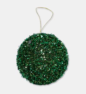Shishi Glass Tinsel Shimmering Texture Ball, Green, 8-cm, Packshot View