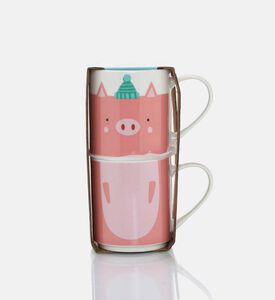 Home Deco and More Porcelain Animal Mugs 2-piece Set, Packshot View