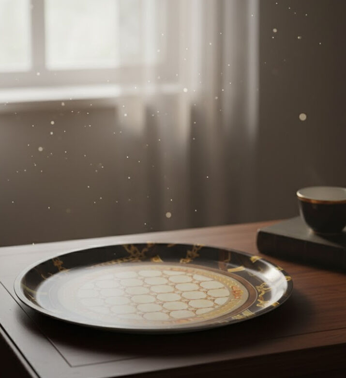 Baci Milano Round Horses Straps Serving Tray 40 Cm, Packshot View